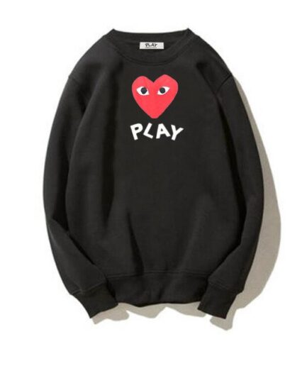 CDG Play Double Side Printed Sweatshirt Black